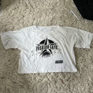 True Vintage 90s Fashion Cafe Crop Top